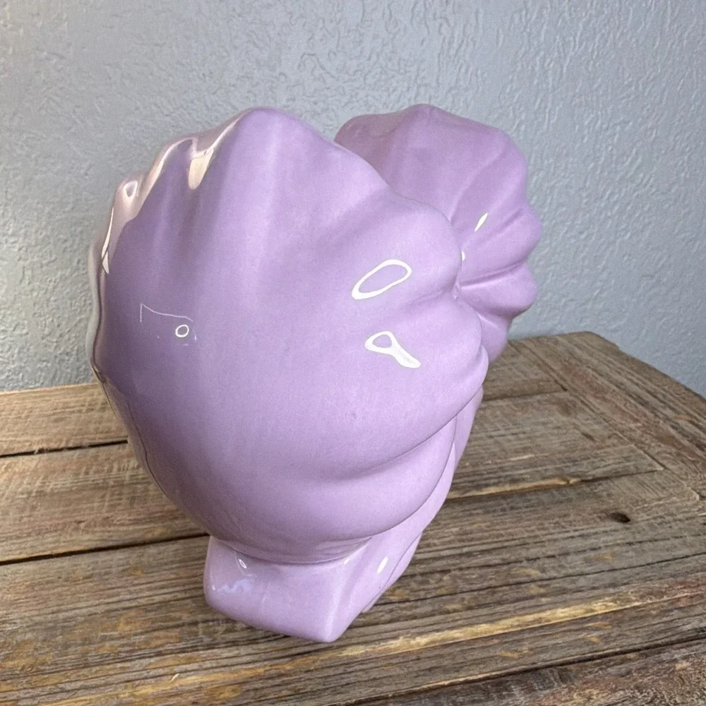 Purple Glossy Ceramic Bow, Girls/Nursery Decor Decoration Ceramic Bow Aesthetic